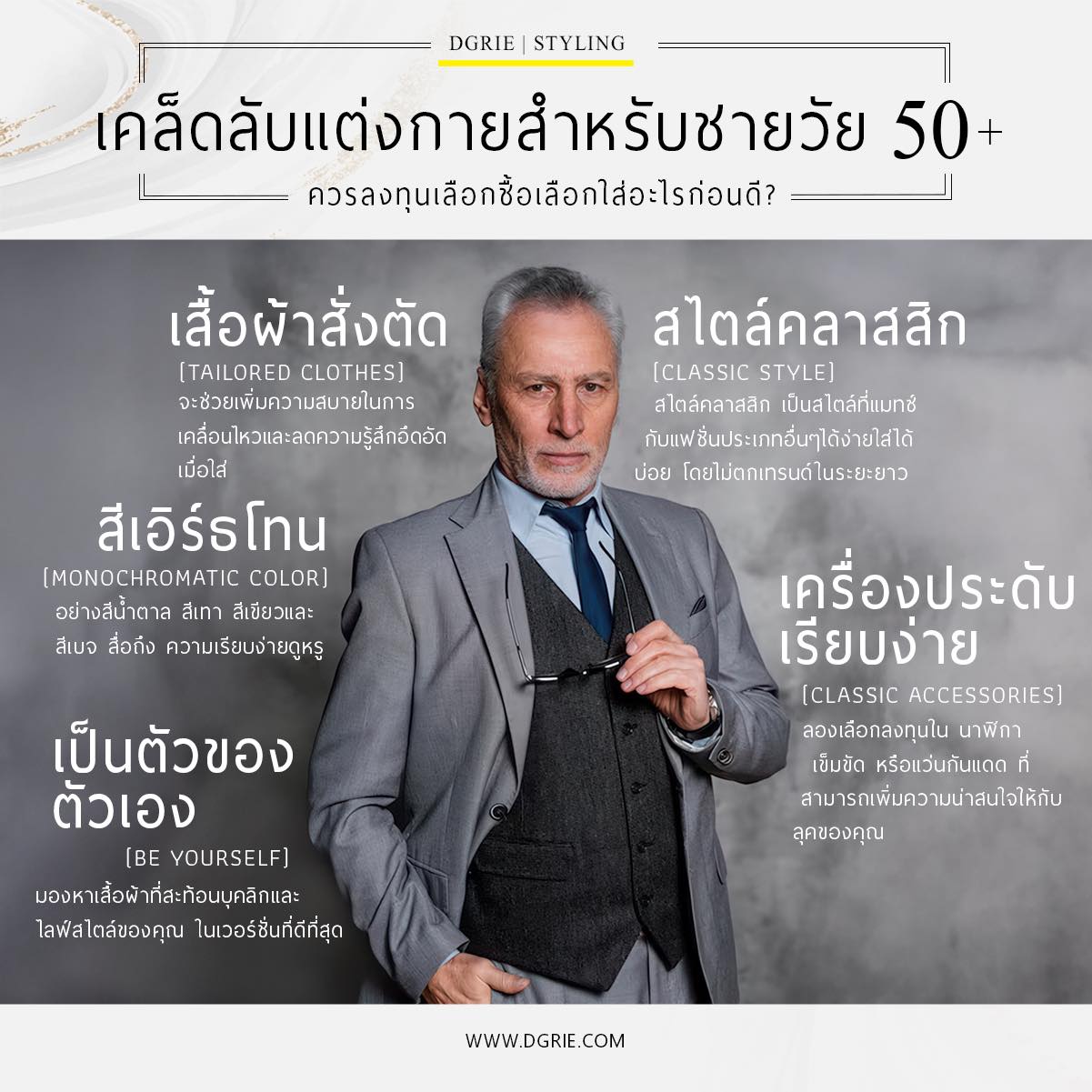 5 เคล็ดลับการแต่งกายสำหรับผู้ชายวัย 50