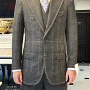 ตัดสูท ลายตาราง DGRIE Fitting Grey Check Flannel 3 piece Suits
