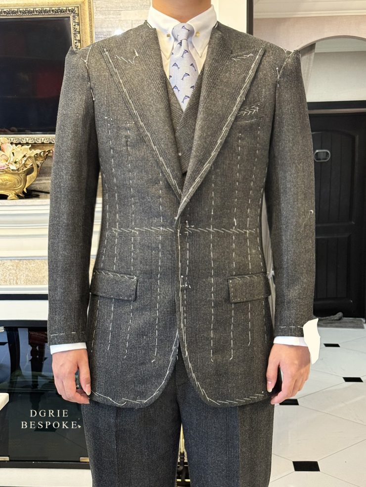 ตัดสูท ลายตาราง DGRIE Fitting Grey Check Flannel 3 piece Suits