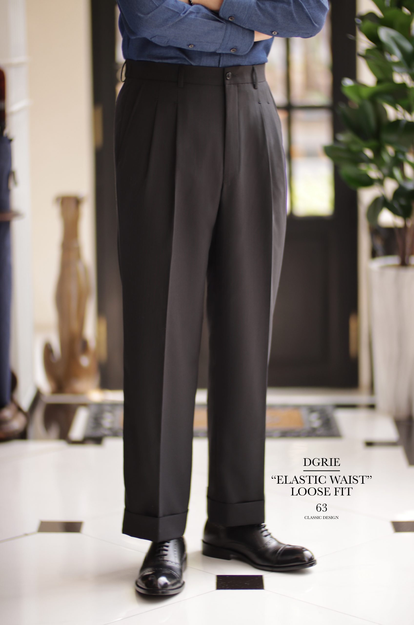 DGRIE PANTS 63 - ELASTIC WAIST LOOSE FIT PANTS