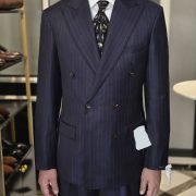 ตัดสูทลายทางสีกรม DGRIE Navy PinStipe Double-Breasted Suits