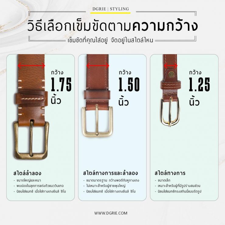 วิธีเลือกเข็มขัดตามความกว้าง How to choose a belt by width