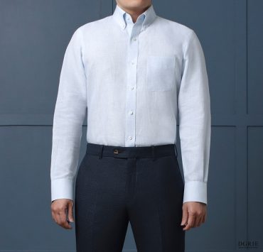 เสื้อเชิ้ตลินิน Button down Linen Light cyan Blue Shirts