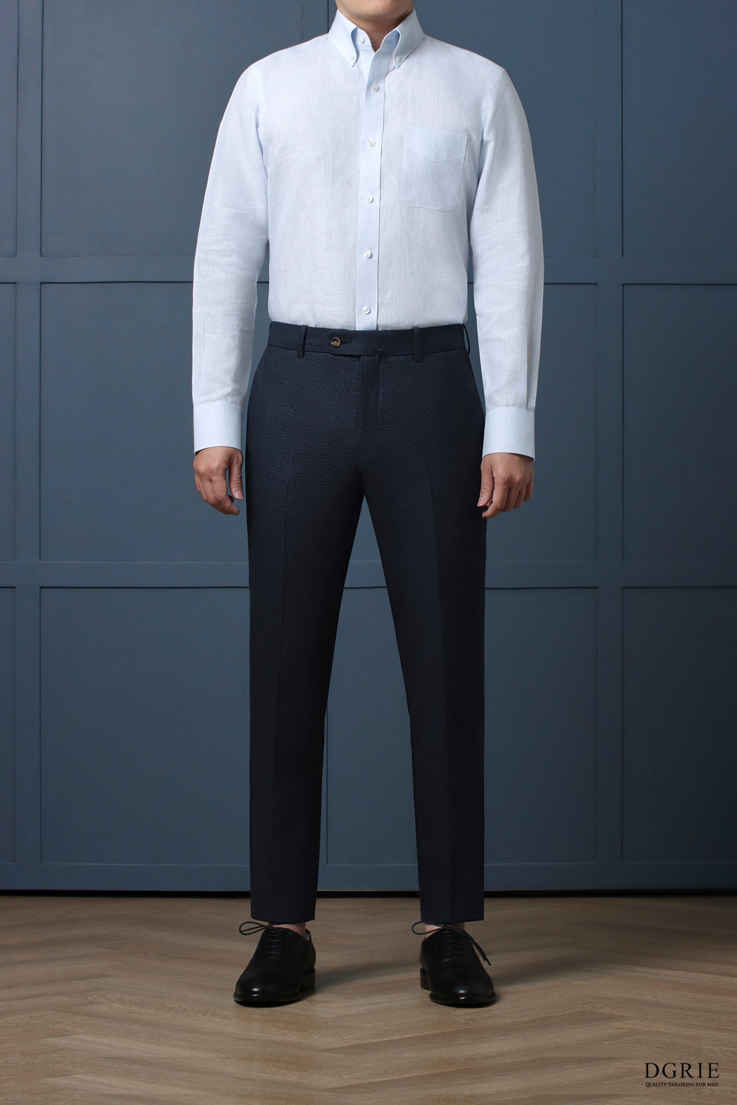 เสื้อเชิ้ตลินิน Button down Linen Light cyan Blue Shirts