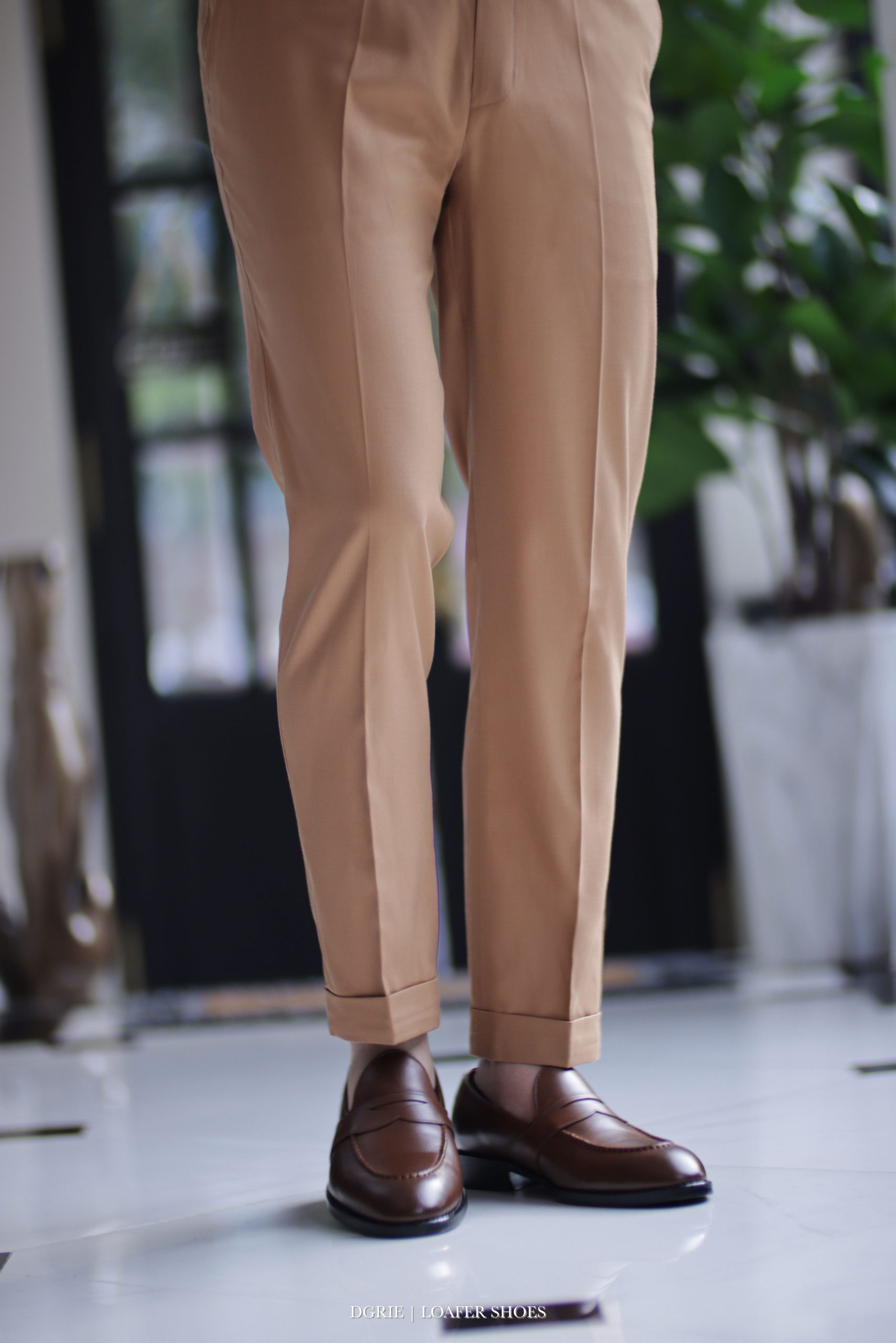 รองเท้าหนัง DGRIE Brown Penny Loafer Shoes
