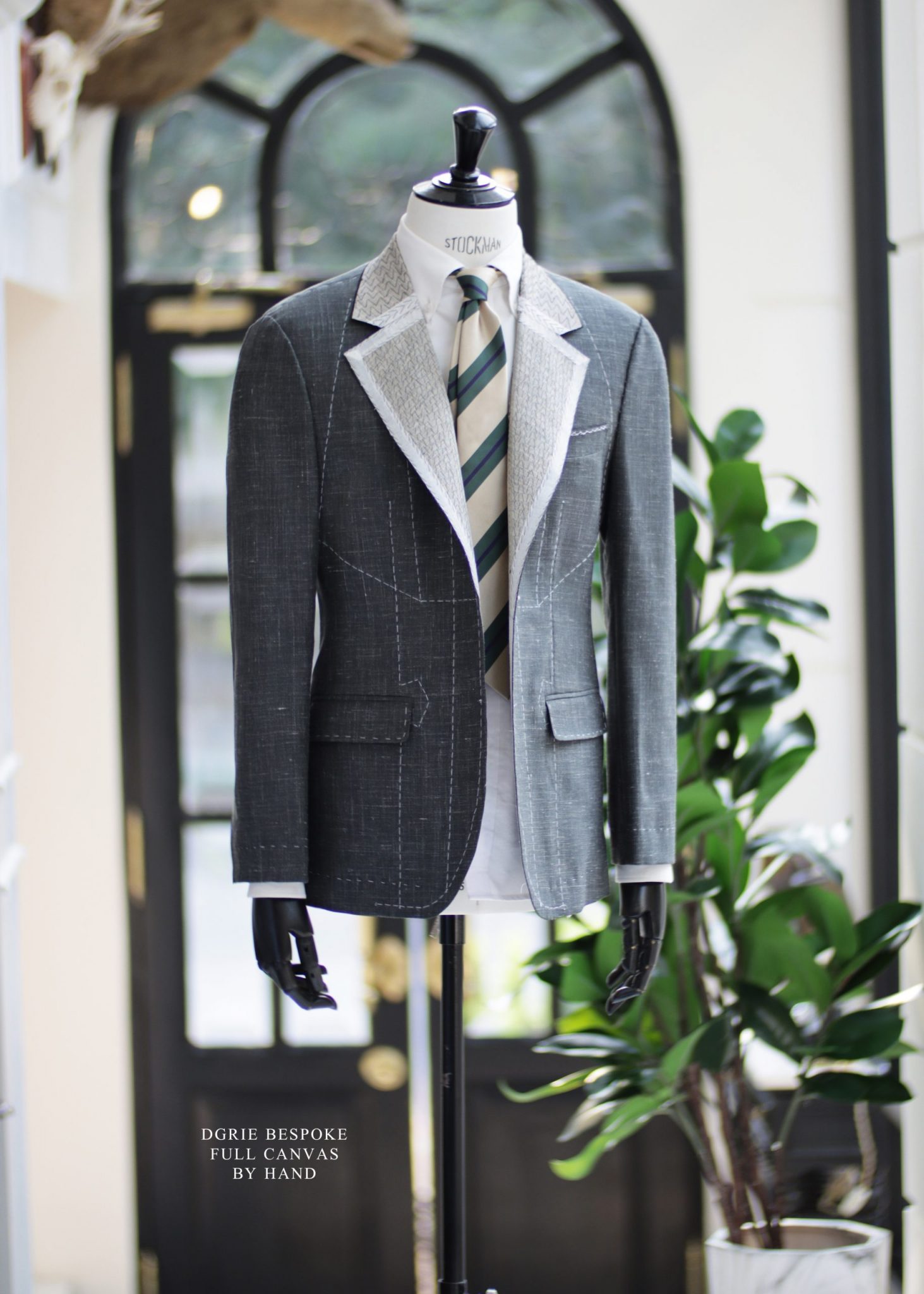 full-canvas-wool-silk-sage-green-dgrie-scaled-1463x2048 (1) DGRIE - ตัดสูทหางม้าทั้งตัว Fitting Full Canvas Wool Silk Green