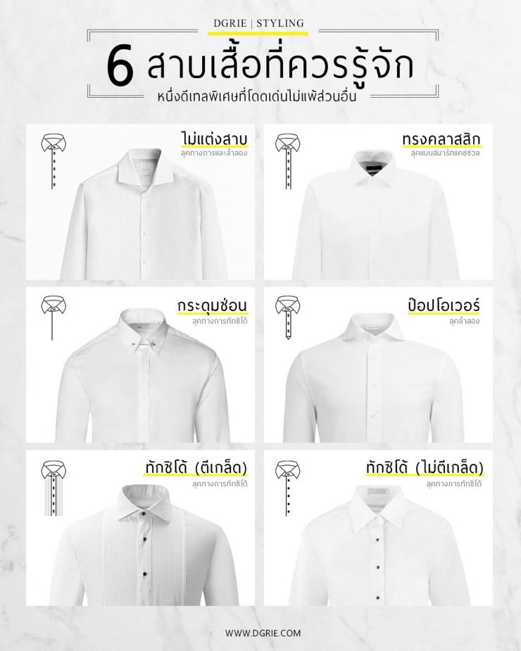 6 สาบเสื้อที่ควรรู้จัก 6 Shirt Collars You Should Know