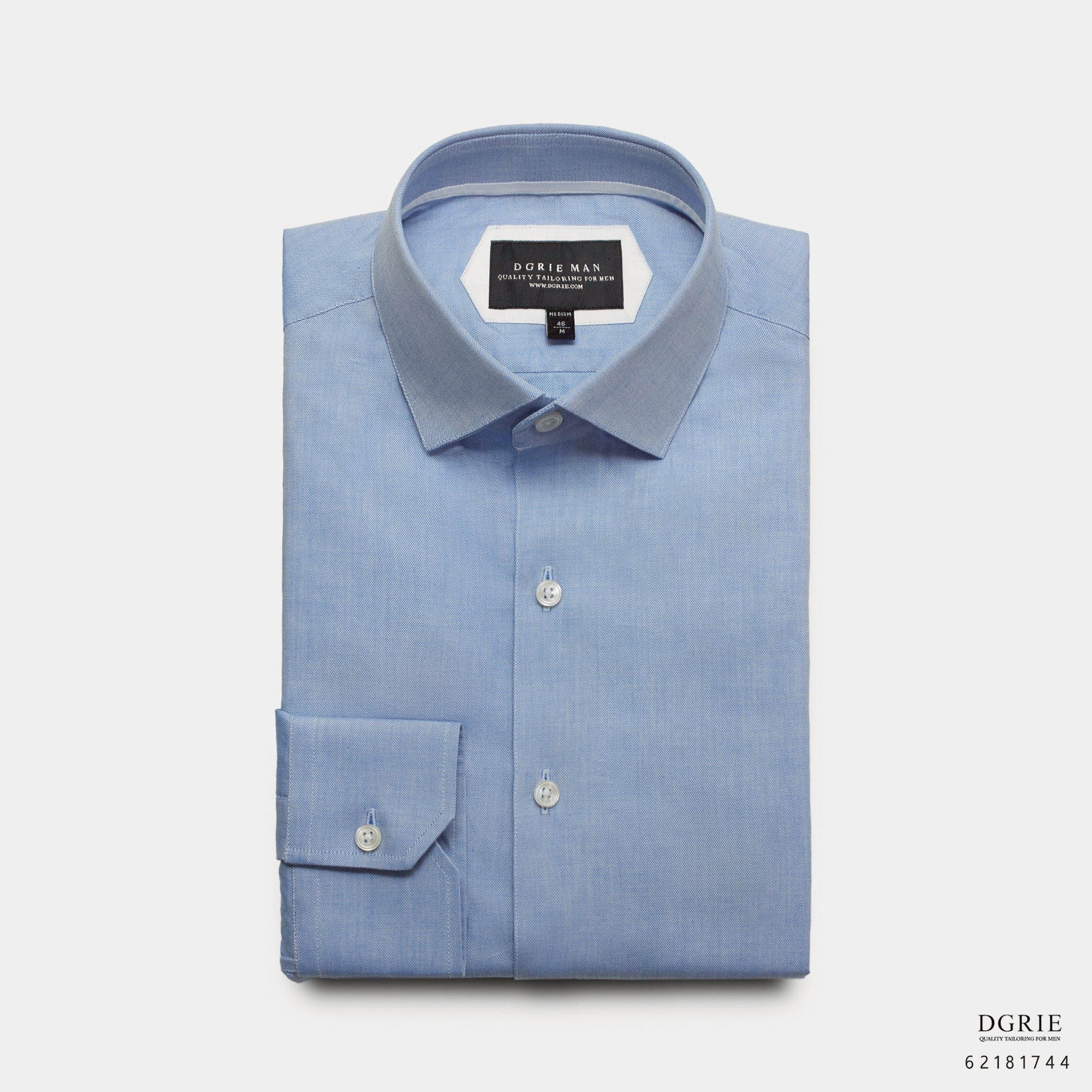 เสื้อเชิ้ตสีฟ้า Cotton Spread Collar 7cm Iridescent Blue Shirt