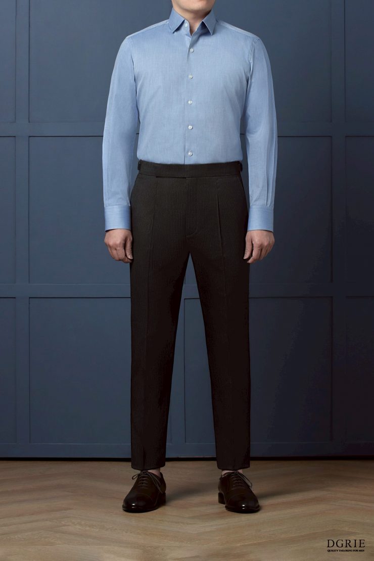 เสื้อเชิ้ตสีฟ้า Cotton Spread Collar 7cm Iridescent Blue Shirt