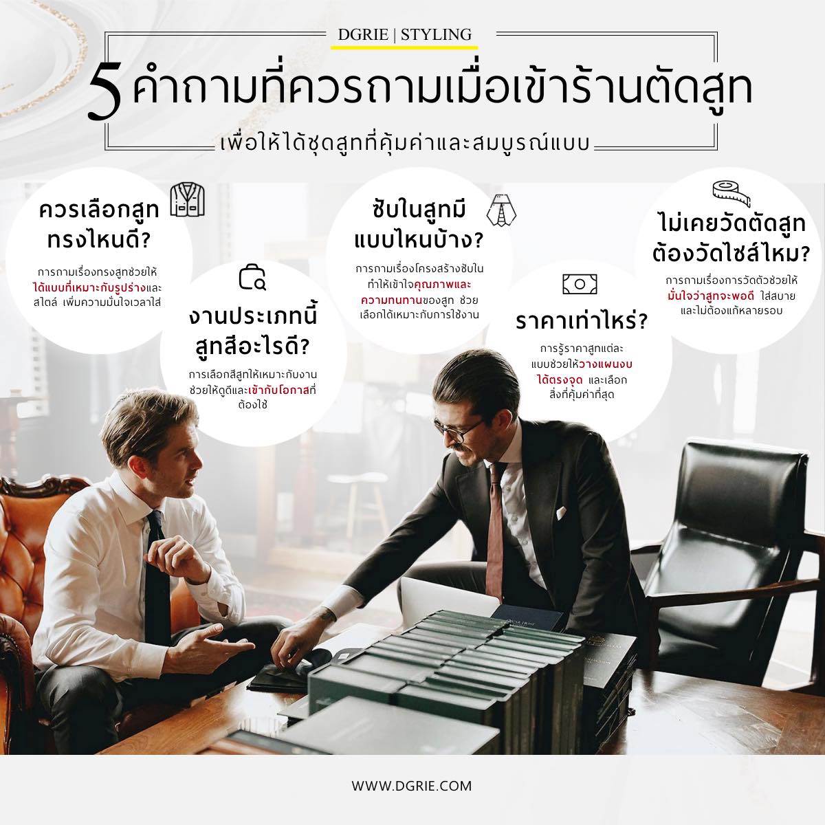 DGRIE - 5 คำถามที่ควรถาม เมื่อเข้าร้านตัดสูท