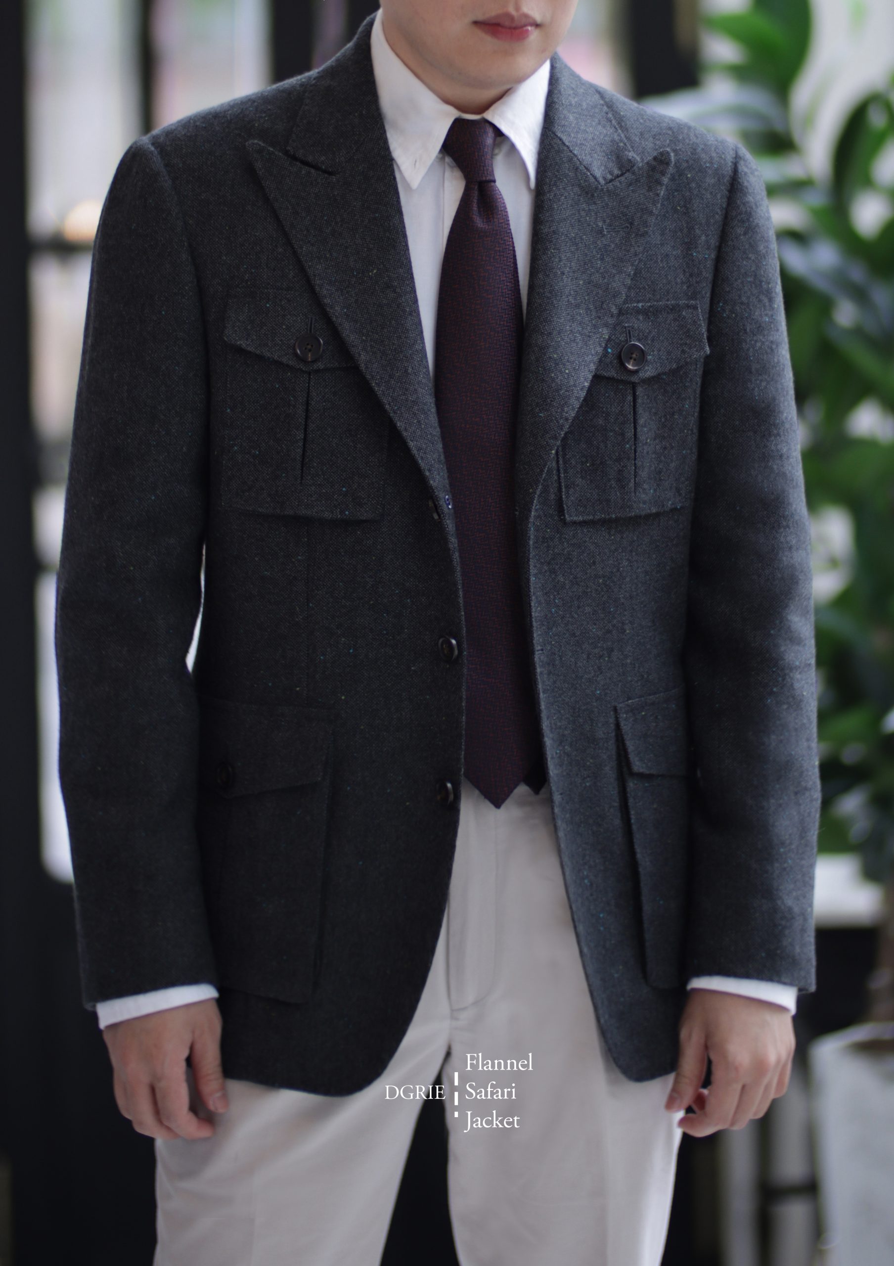 DGRIE FLANNEL WOOL LIGHT WEIGHT SAFARI JACKET / 2
