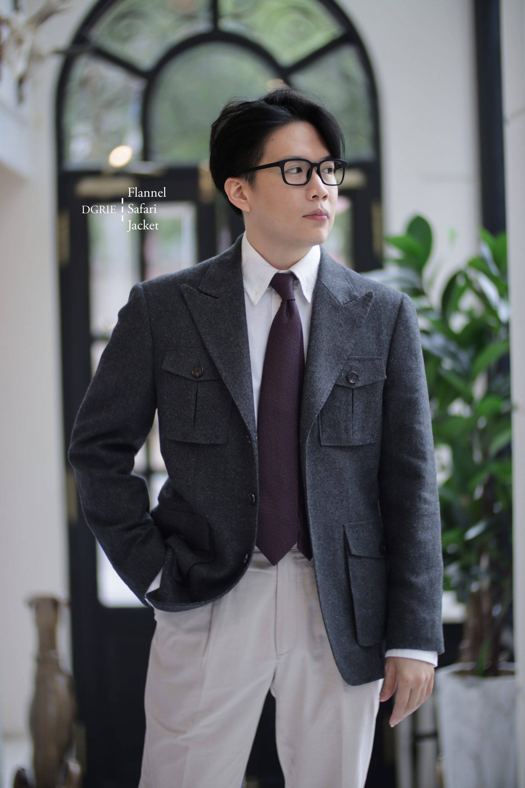 DGRIE FLANNEL WOOL LIGHT WEIGHT SAFARI JACKET / 2