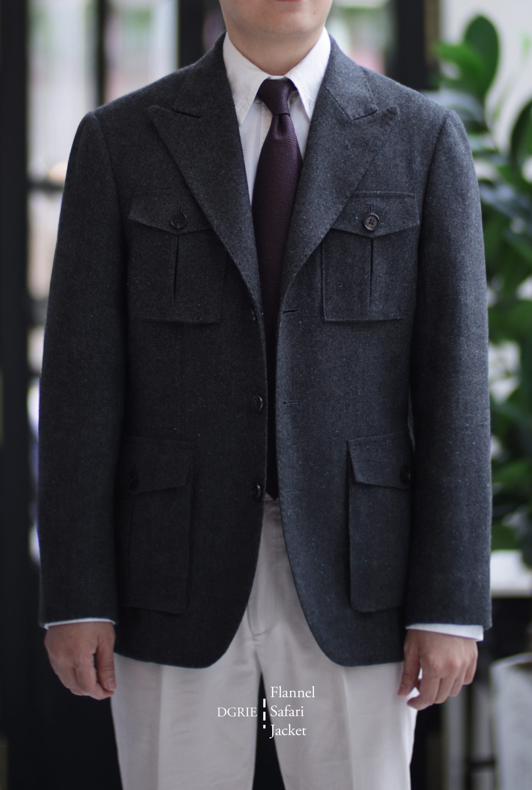 DGRIE FLANNEL WOOL LIGHT WEIGHT SAFARI JACKET / 2