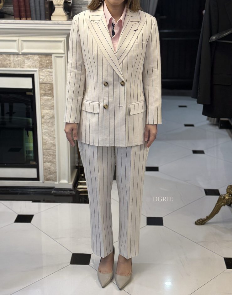 ตัดสูทผู้หญิง DGRIE Heavy Pin-Stripe Linen Suits