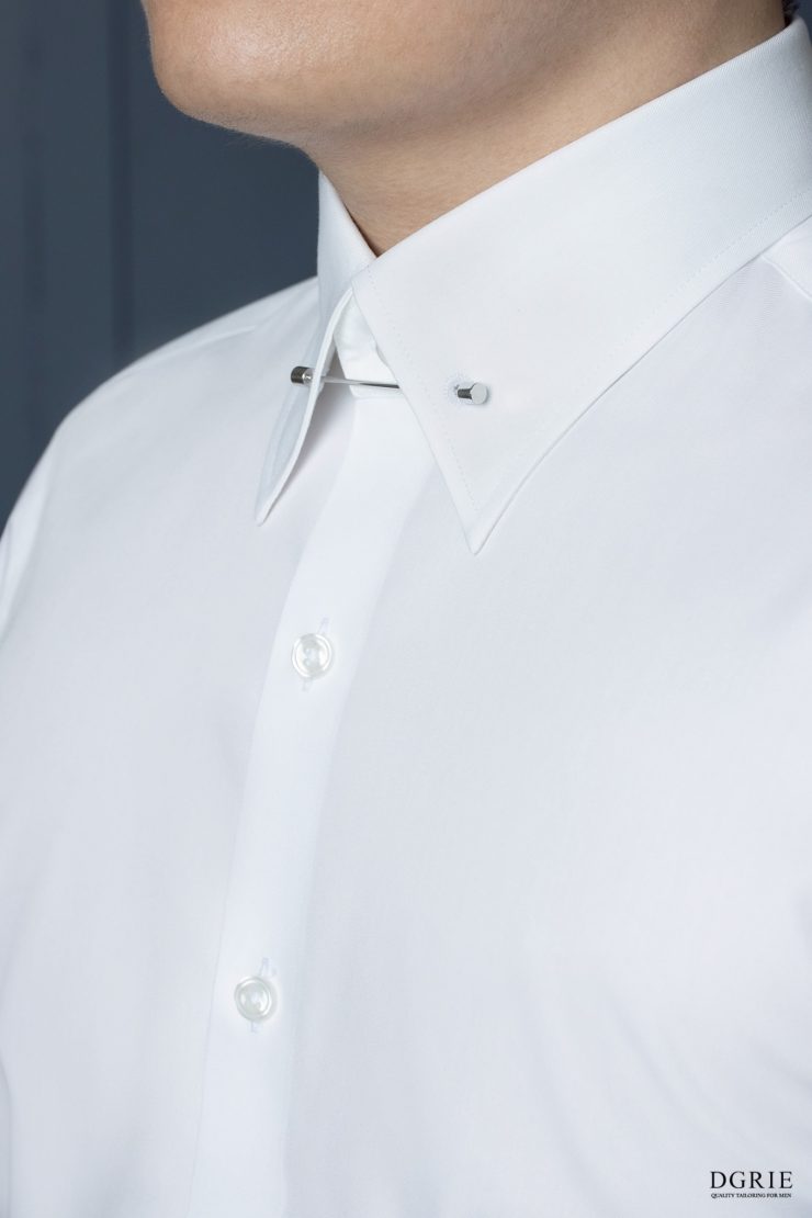 DGRIE: ตัดเชิ้ต ปกวินเทจ White Pin collar shirts
