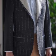 Fitting Dark Navy Full Canvas ปกแหลม Peak Lapel