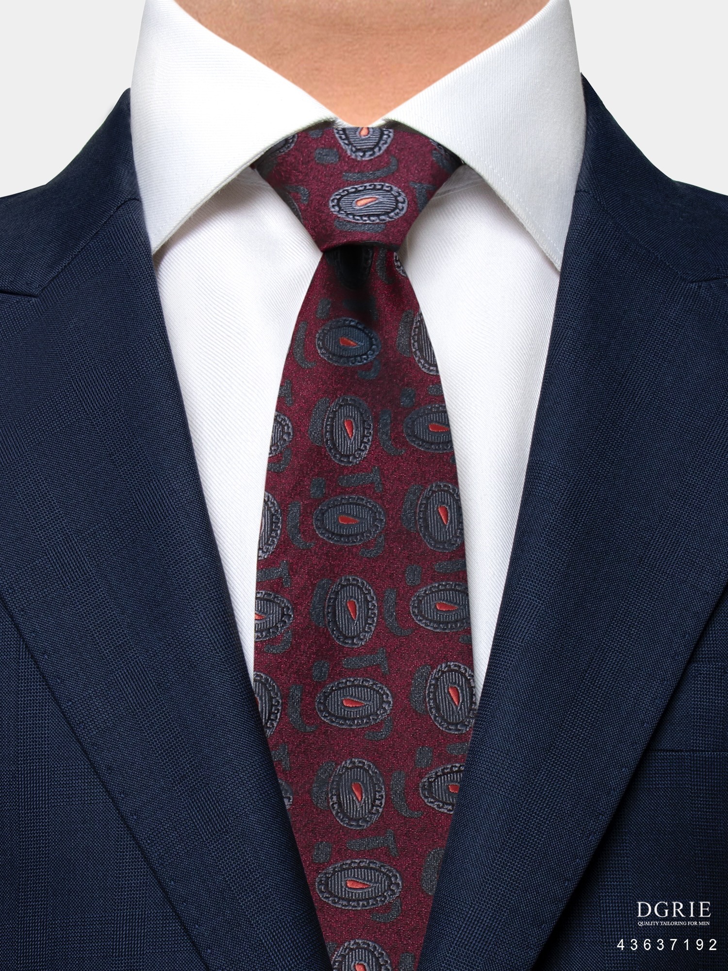 เนคไท Silk Neapolitan Vintage Oval 3 Inch Necktie