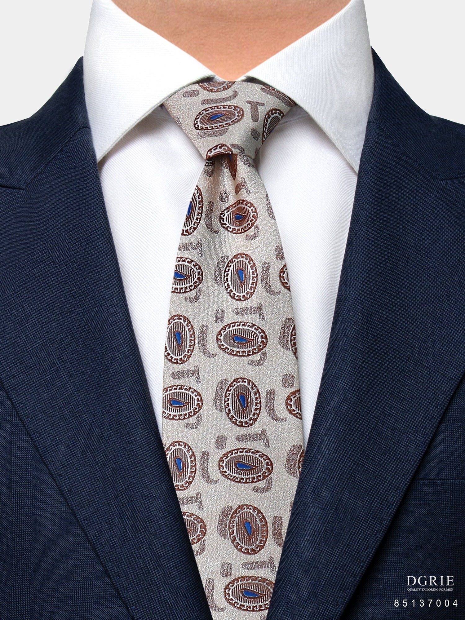 เนคไท Silk Neapolitan Vintage Oval 3 Inch Necktie
