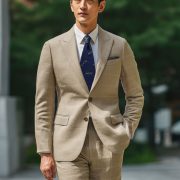 เสื้อสูท Beige Cotton Wool Suit Herringbone Window Suits
