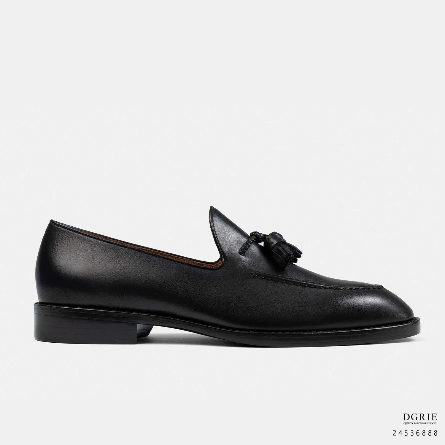 รองเท้าหนังสีดำ DGRIE Super Black Tassel Loafer Shoe