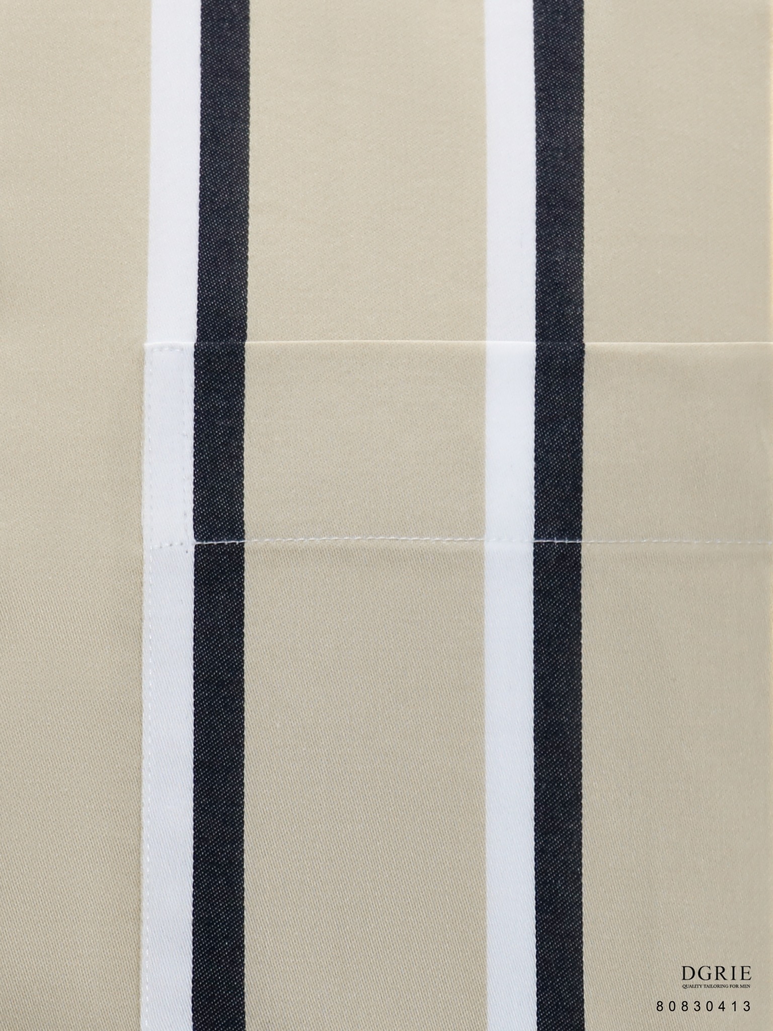 เสื้อเชิ้ตลายทางสีครีม Double Stripe 2 Tone Light Beige Shirts