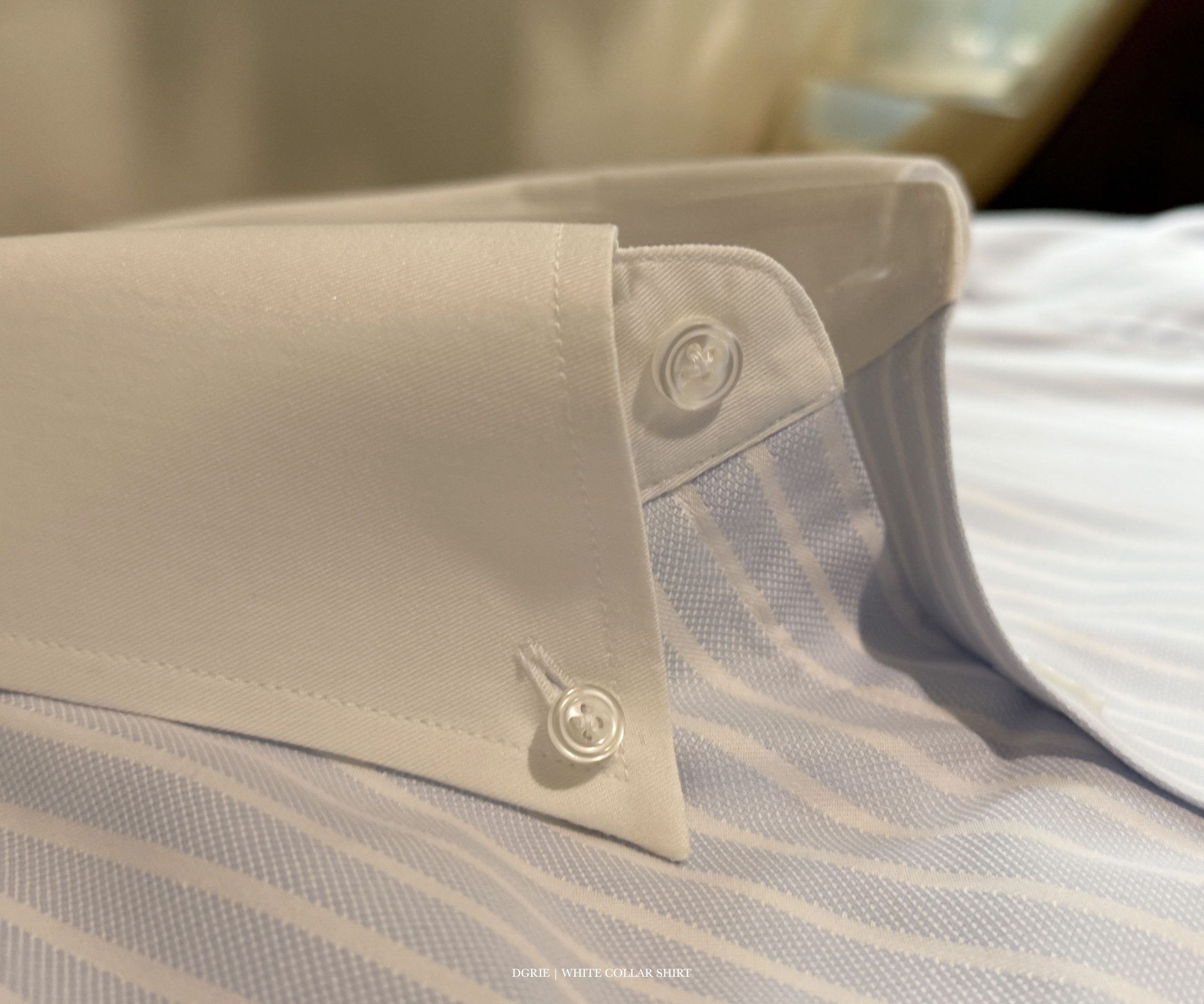 White Collar Oxford Blue Stripe Shirts
