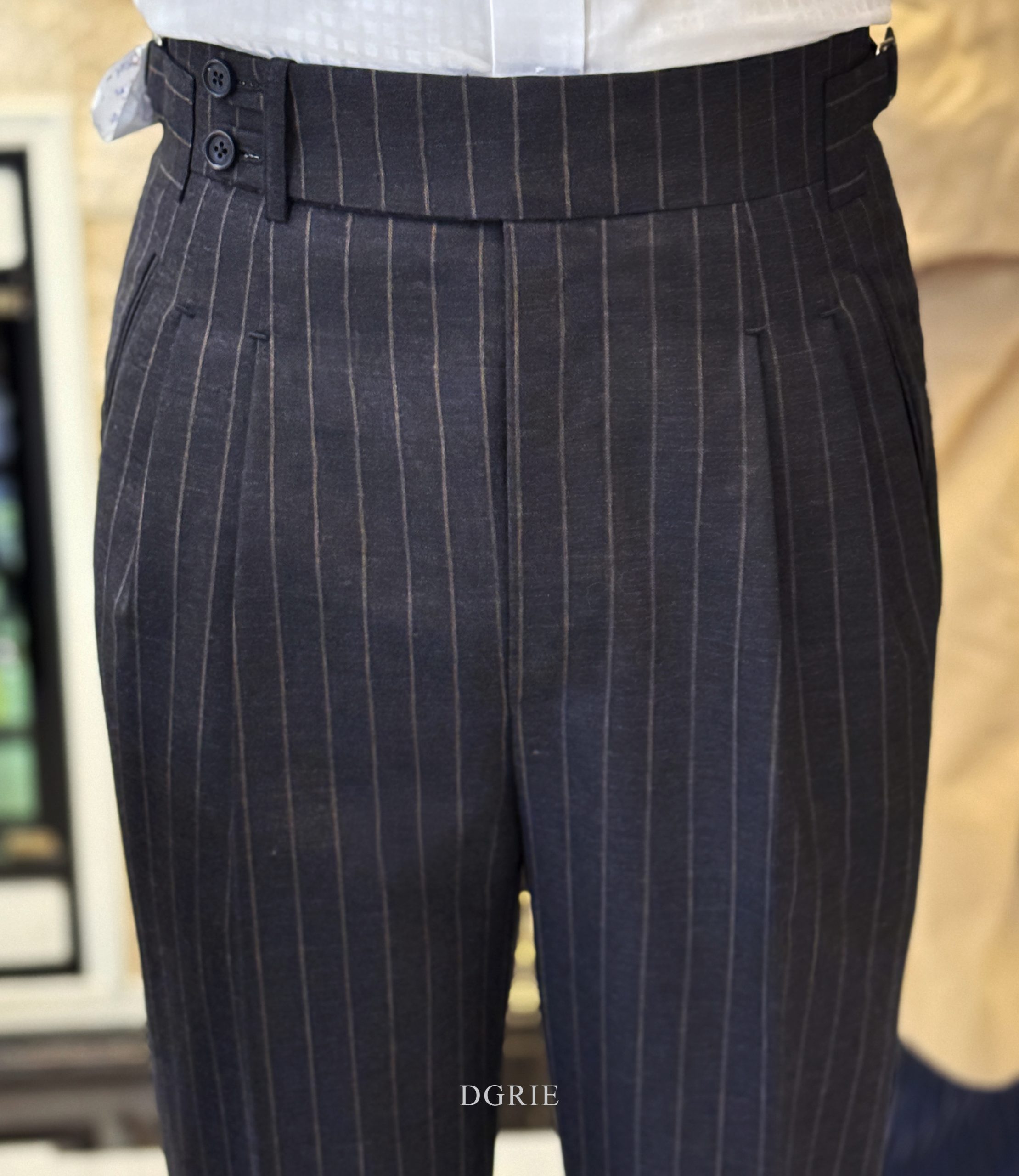 DGRIE Dark Navy Pin-stripe Duoble Breasted Suit