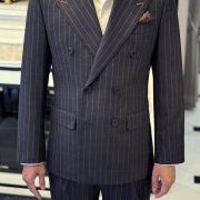 DGRIE Dark Navy Pin-stripe Duoble Breasted Suit