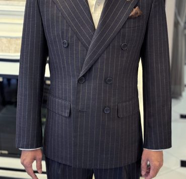 DGRIE Dark Navy Pin-stripe Duoble Breasted Suit