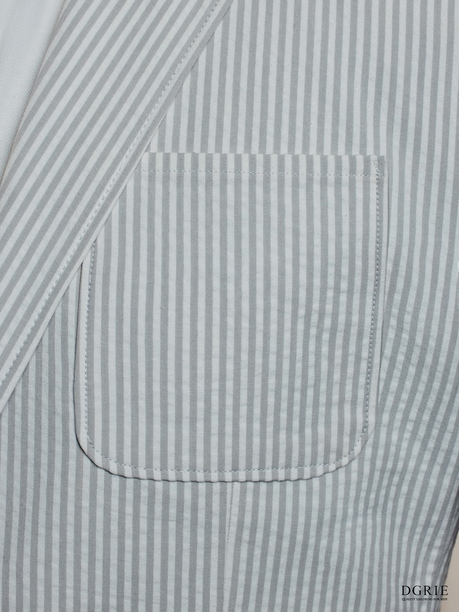 DGRIE Light Gray Seersucker Unlining Sport Jacket