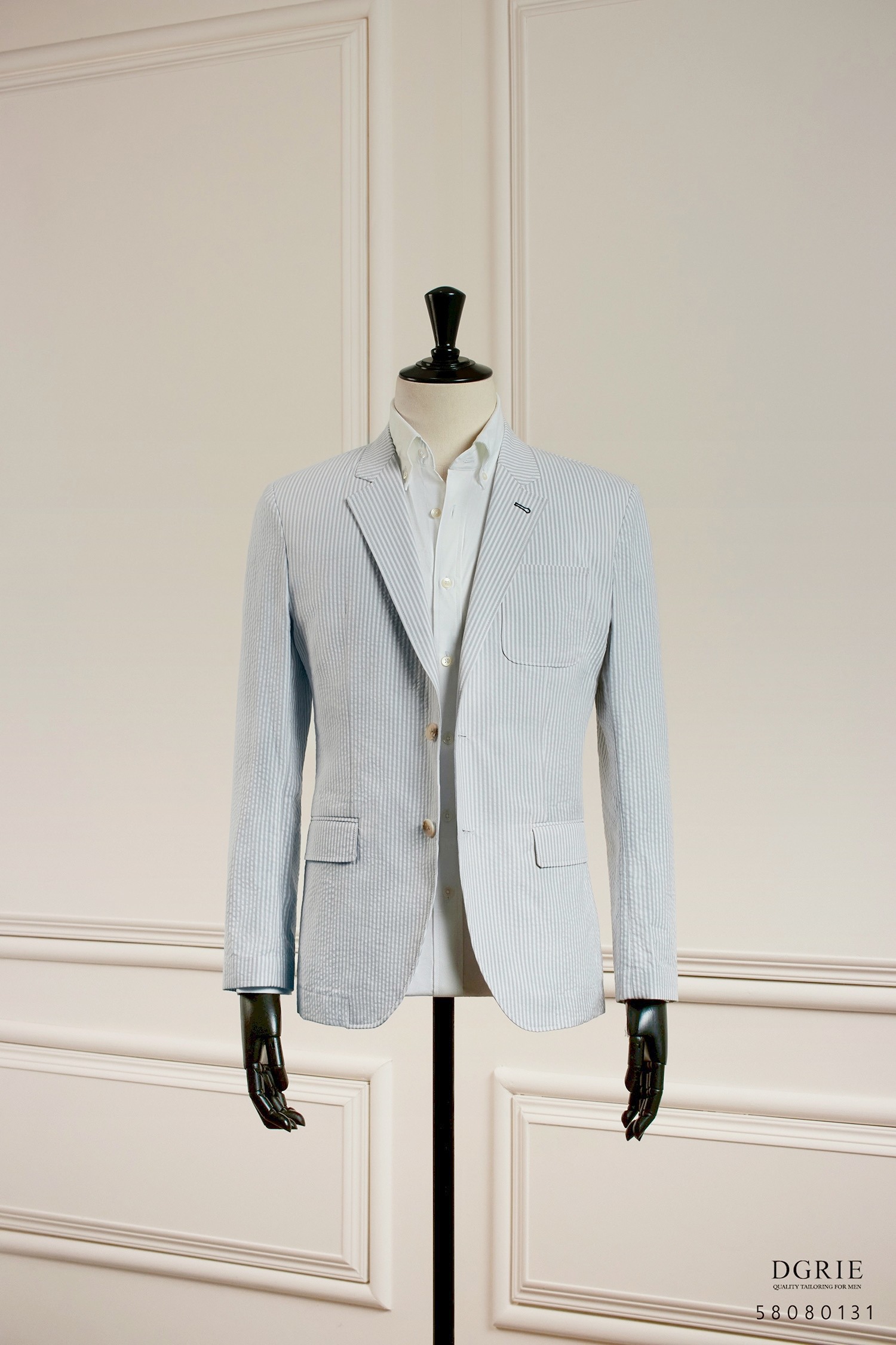 DGRIE Light Gray Seersucker Unlining Sport Jacket