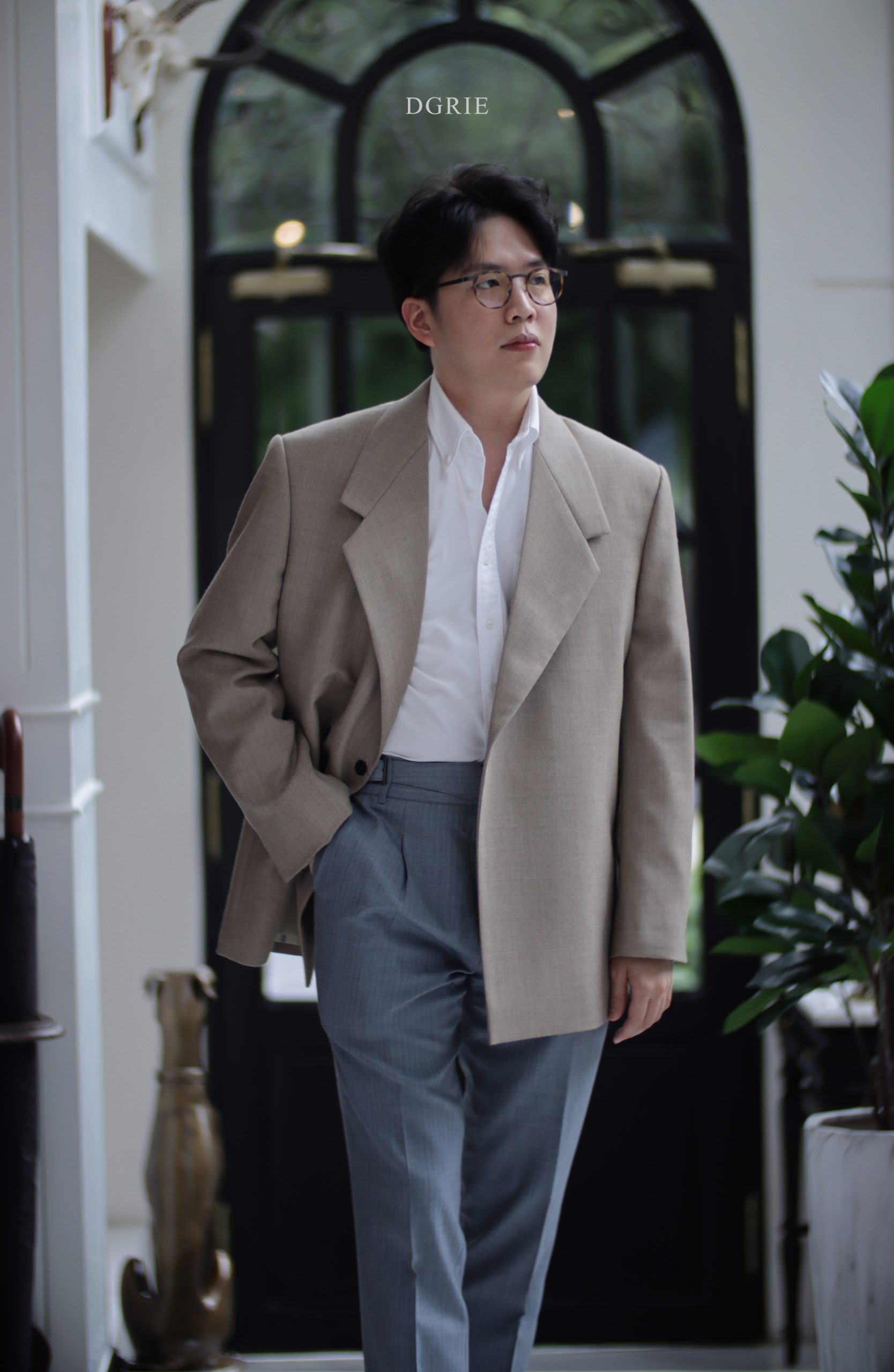 DGRIE Oversize Jacket Flannel Jacket GURKHA SMOKE BLUE PANTS