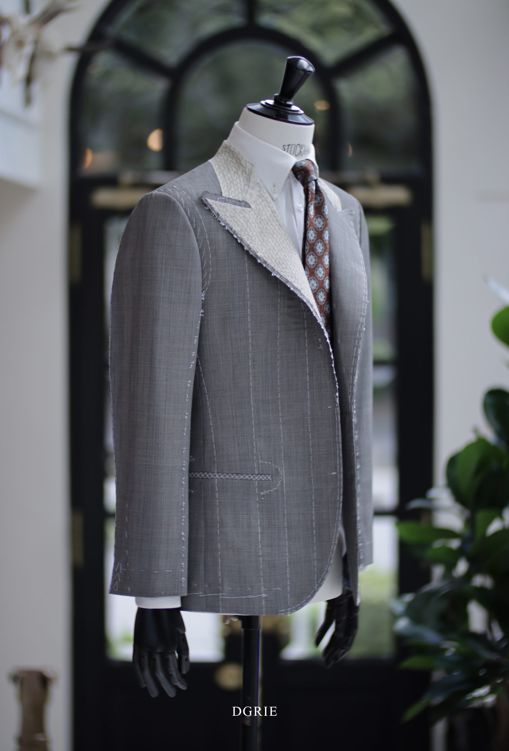 ตัดสูทหางม้า Full Canvas Glen Check Grey Suits