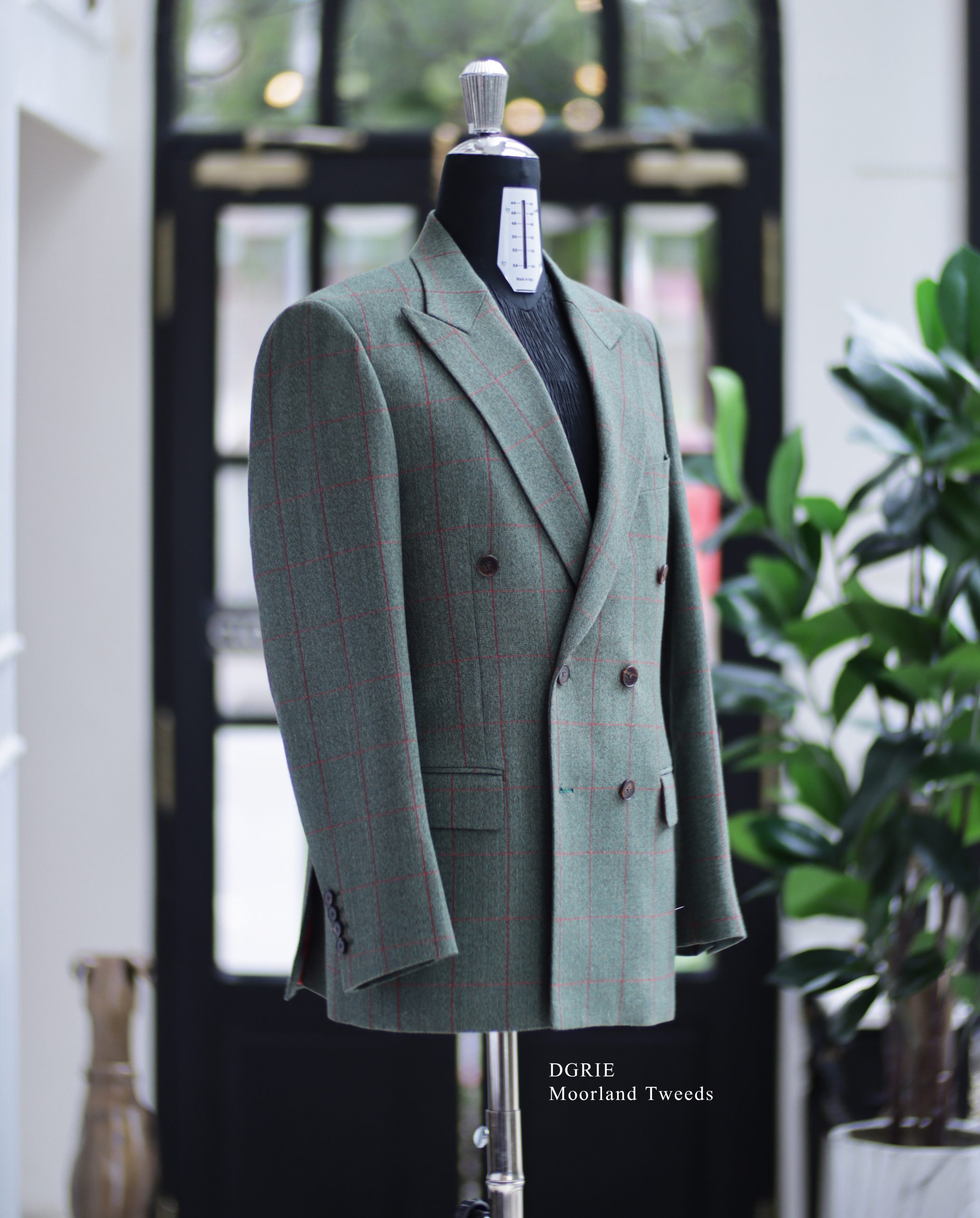 MOORLAND Green Red Check Double Breasted Suits