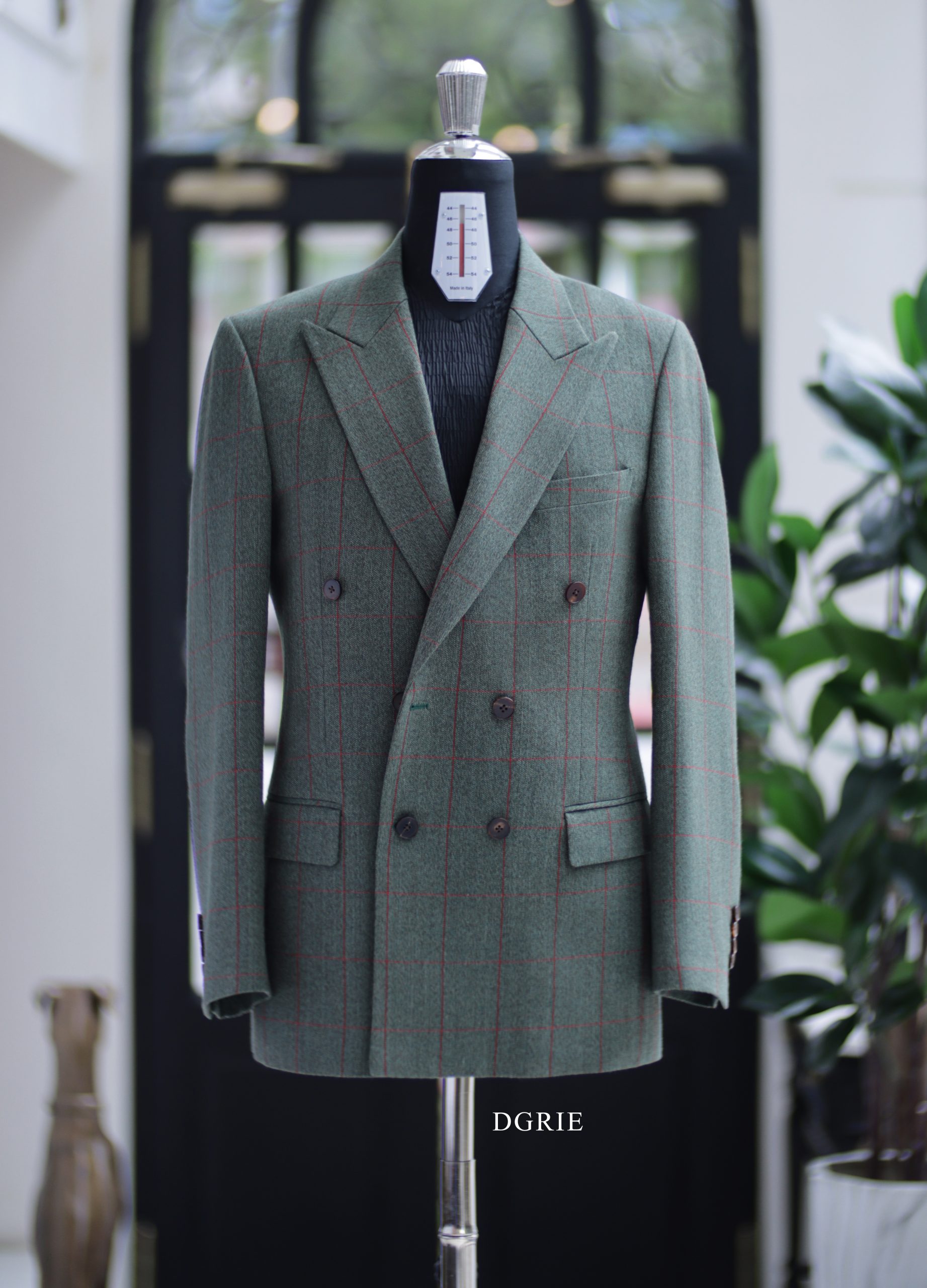 MOORLAND Green Red Check Double Breasted Suits