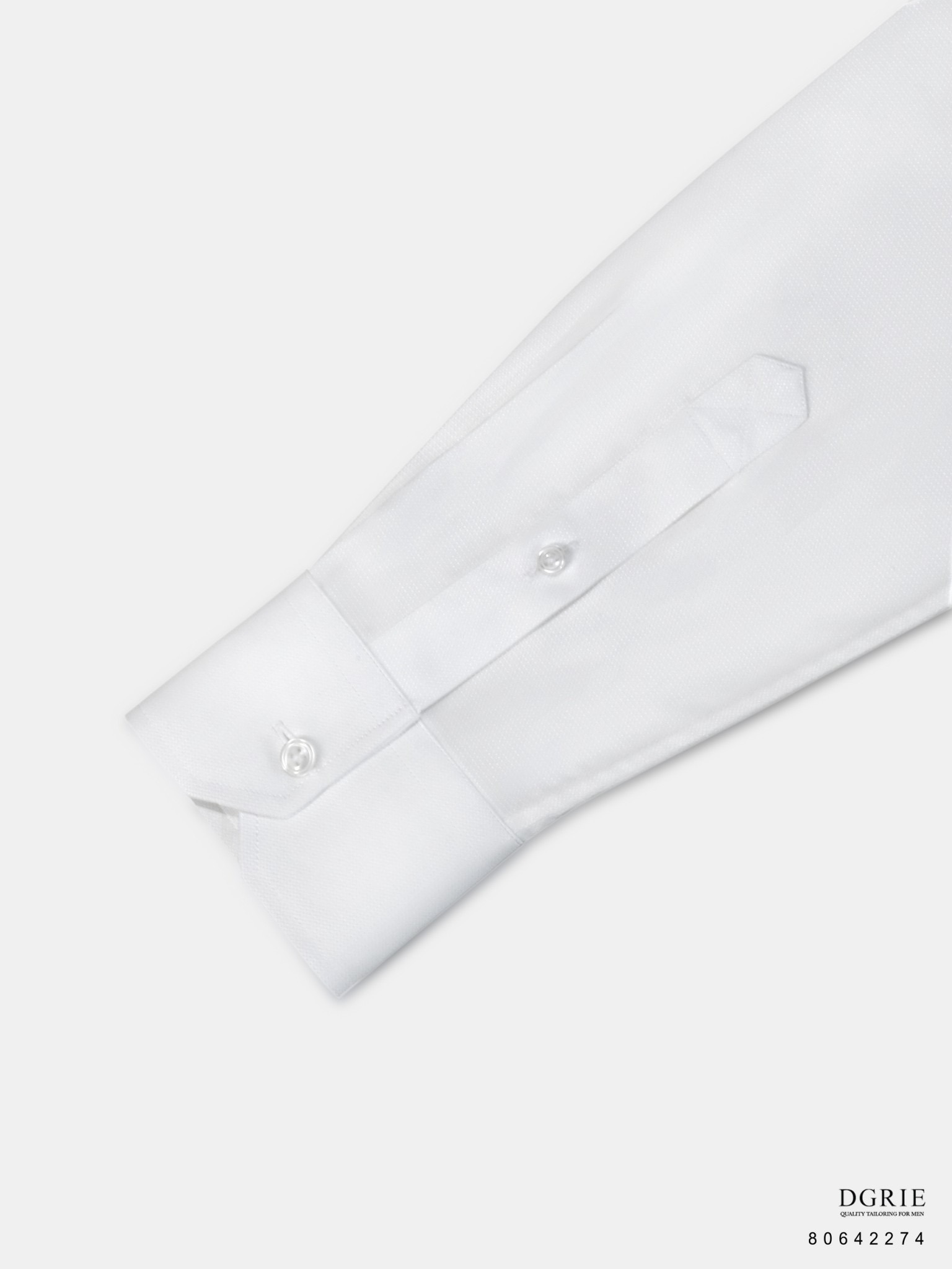 เสื้อเชิ้ตคอจีน White W/W Mandarin Collar oxford Shirt