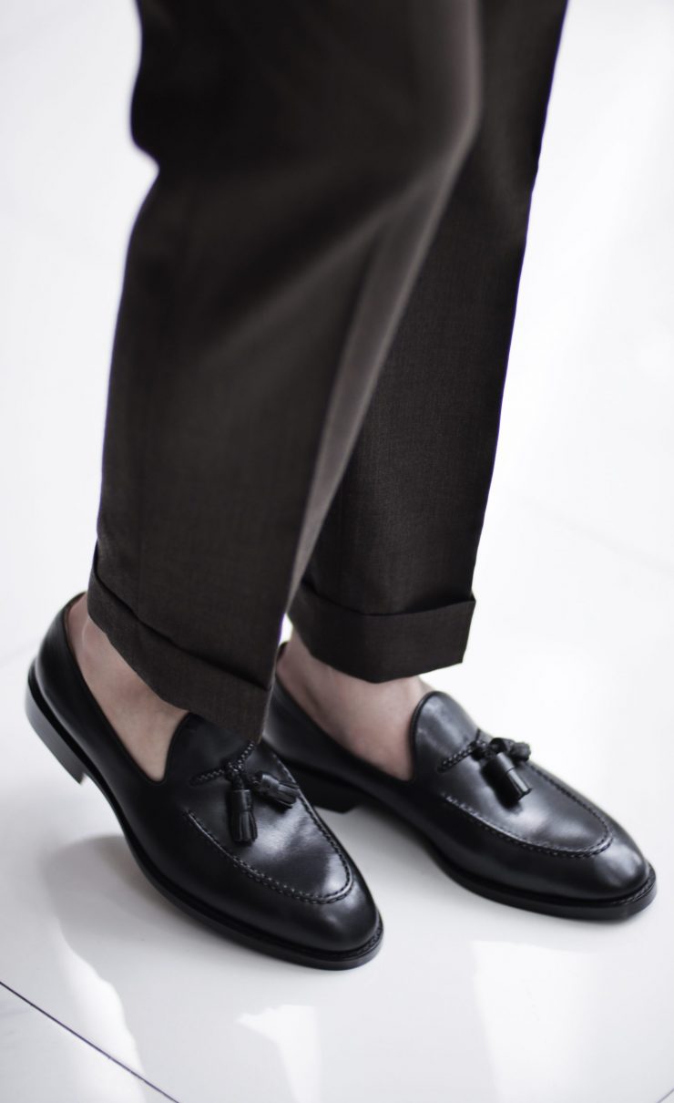 รองเท้าโลฟเฟอร์ Black Tassel Loafer Shoes