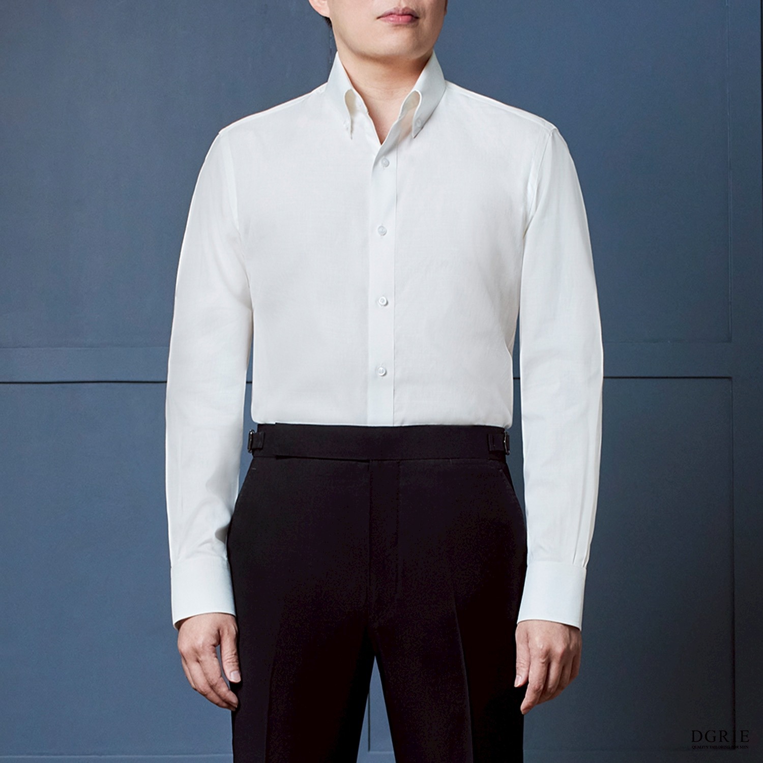 เสื้อเชิ้ต Chiffon White Button Down collar Tencel Cotton Shirt