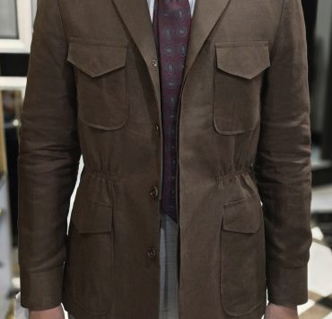 DGRIE BROWN LINEN SAFARI เสื้อซาฟารี