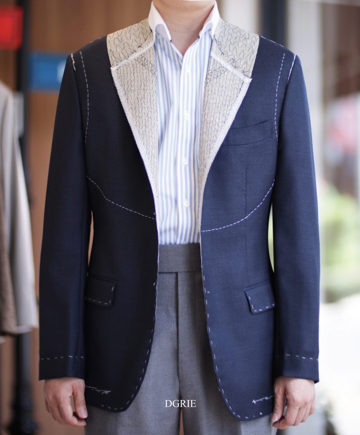 ตัดสูทหางม้า DGRIE Fitting Navy Full Canvas Suits