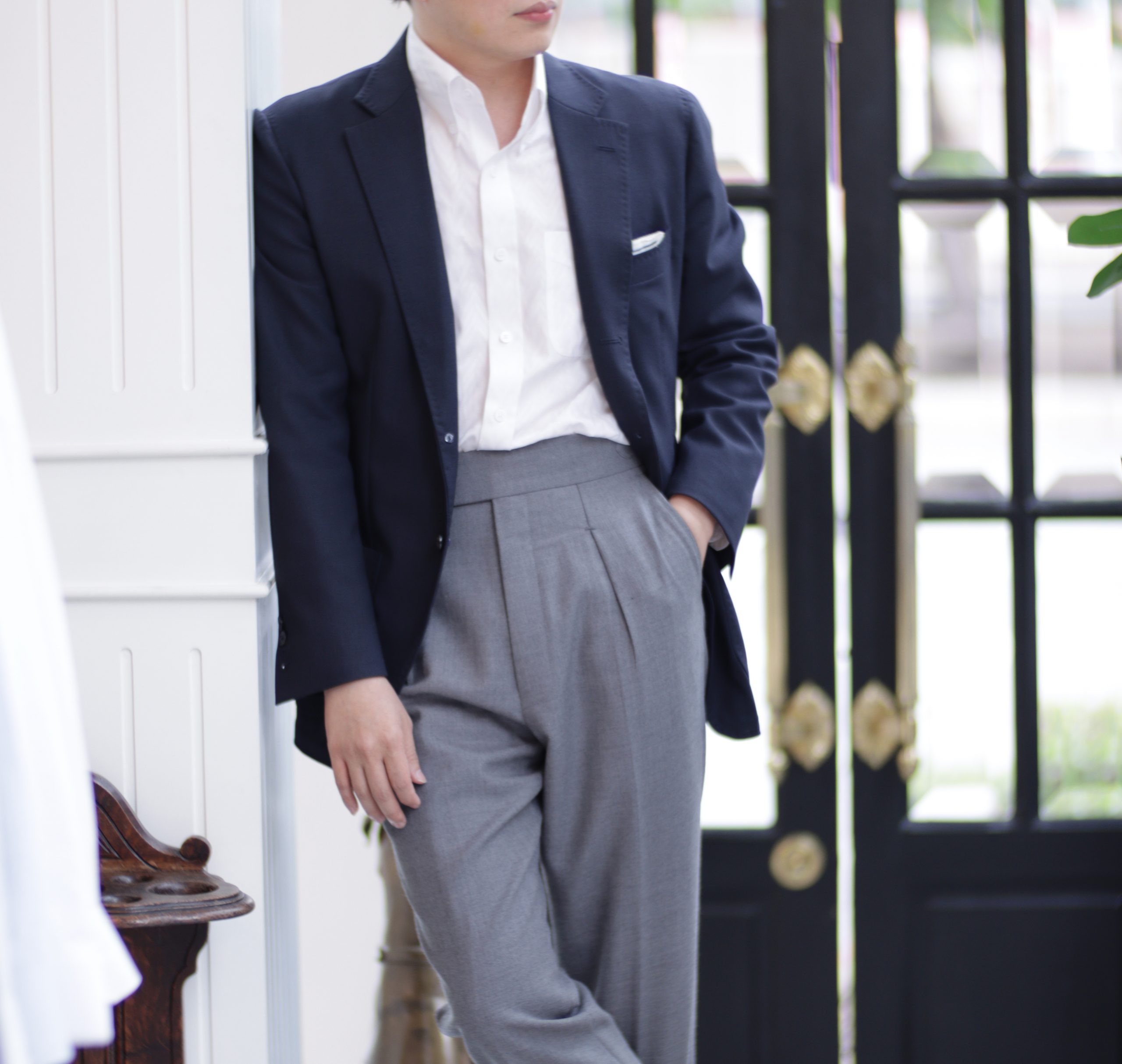 ตัดเชิ้ต DGRIE Medium & Heavy Herring Bone White Shirts