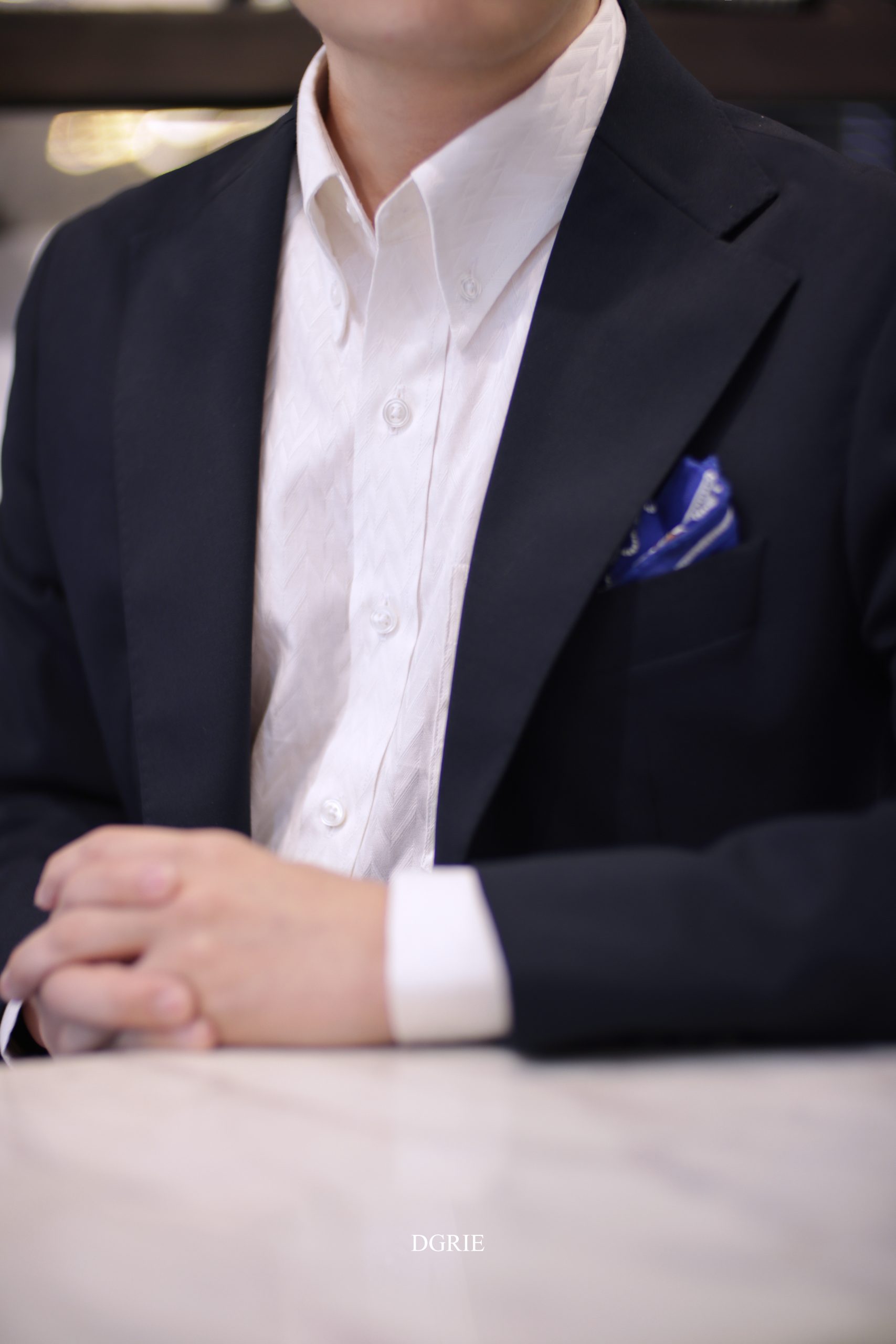 DGRIE Medium Herring Bone White Shirts