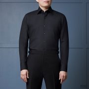เสื้อเชิ้ตดำ DGRIE Play - Pure black English Spread Collar Shirt
