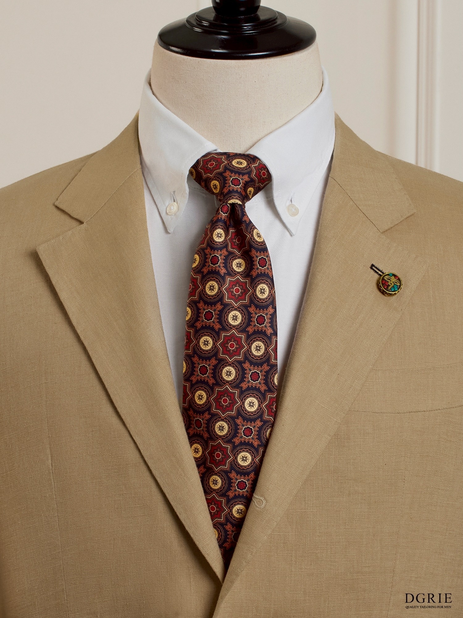 DGRIE Tan Beige Poland Linen Unlining Sport Jacket