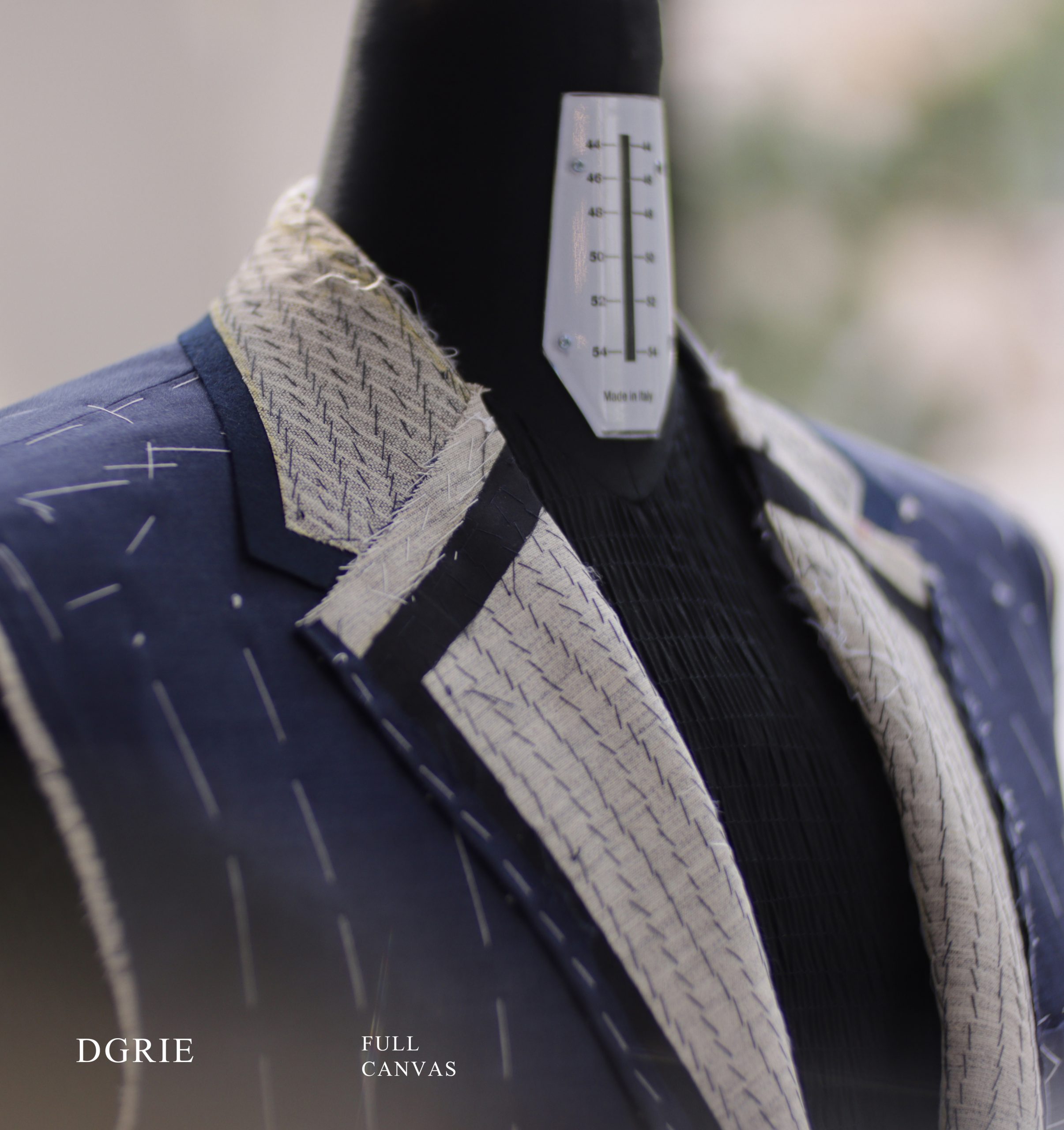 Navy Notch Lapel Full Canvas Construction Suit