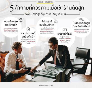 5 คำถามที่ควรถาม เมื่อเข้าร้านตัดสูท
