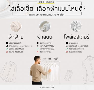 ใส่เสื้อเชิ้ต เลือกผ้าแบบไหนดี?