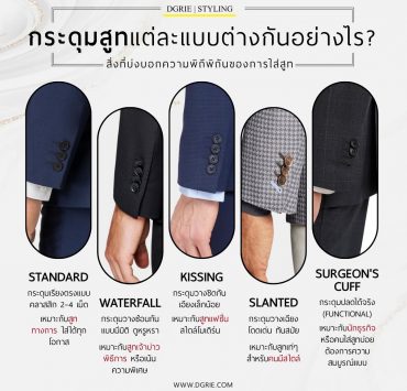 กระดุมสูทแต่ละแบบต่างกันอย่างไร?