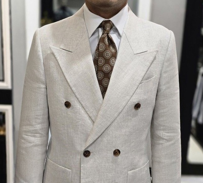 ตัดสูทลินิน Classic Double Breasted Irish Linen Suits