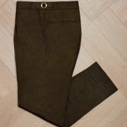 กางเกงผู้ชาย Bronze Olive Micro Houndstooth Wool & Satin B/W Pants